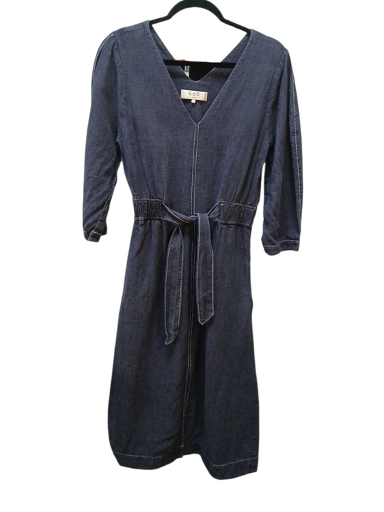 Sea Dresses & Skirts - Sea NY Dark Indigo Denim Midi Dress with Tie Waist Size 2 #218